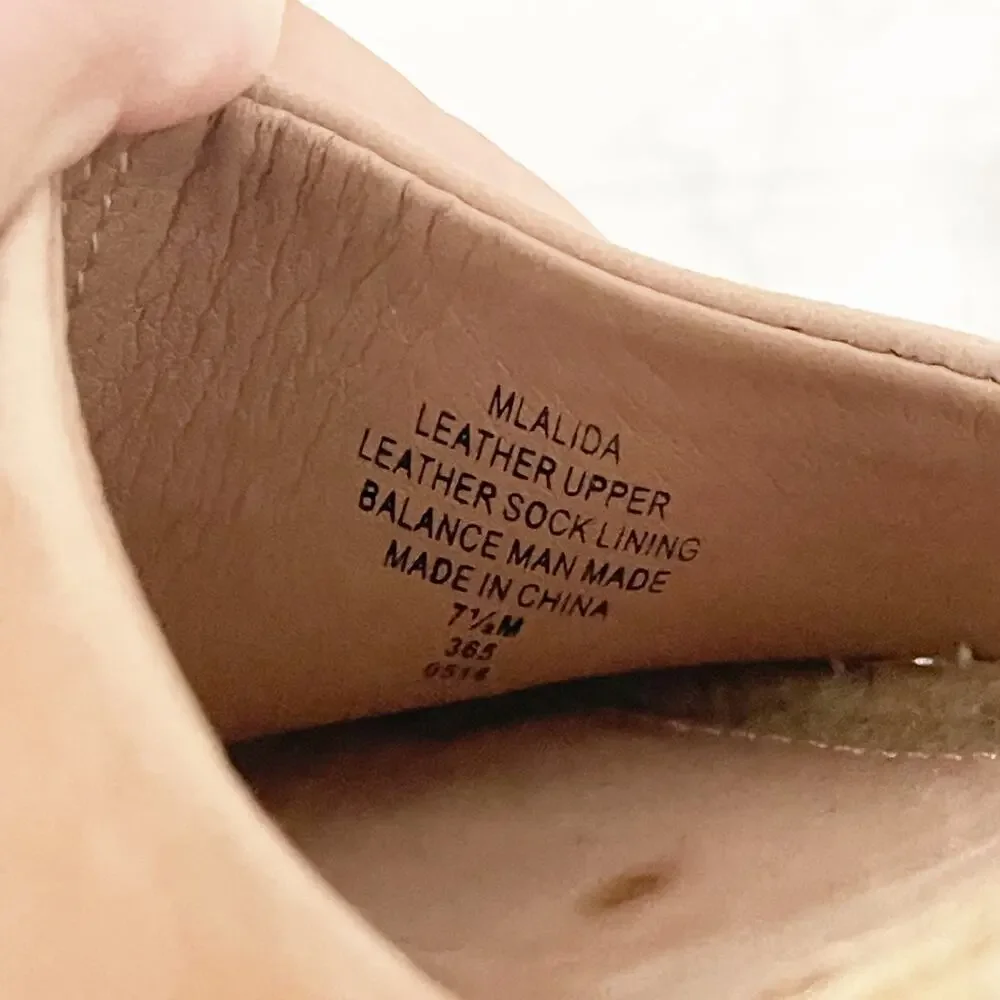 MARC FISHER Alida Suede Espadrille Wedge Sandal Blush Pink 7.5